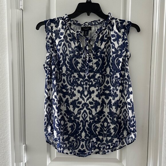 RACHEL Rachel Roy Tops - Rachel Rachel Roy Blue & White Sleeveless Blouse M Polyester